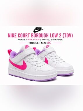 Nike Court Borough Low Pink/Purple 8C